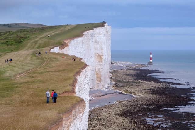 Thee South Downs Way footpath near Beachy Head, Eastbourne, Sussex, England.