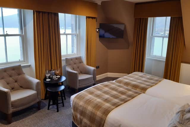 The hotel offers beautiful rooms over Loch Linnhe.