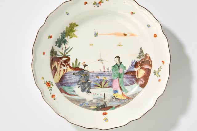 A Meissen porcelain lobed dessert-plate of Earl of Jersey type. Picture: Roseberys/PA Wire