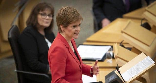 Nicola Sturgeon delivered a speech in Parliament on Wednesday afternoon.