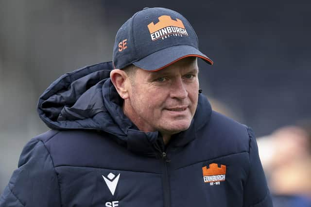 EDINBURGH, SCOTLAND - NOVEMBER 07: Edinburgh Head Coach Sean Everitt during an Edinburgh Rugby training session at the Hive Stadium, on November 07, 2023, in Edinburgh, Scotland. (Photo by Ewan Bootman / SNS Group)