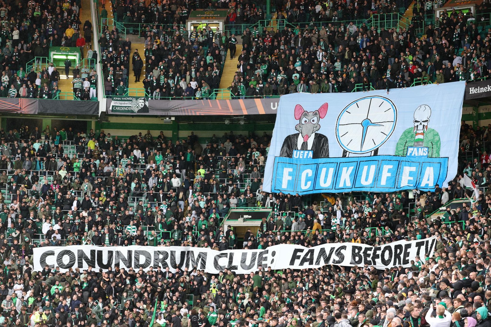 Green Brigade unveil anti-Uefa banner before Ferencvaros clash as Celtic  fans rail against kick-off time | The Scotsman