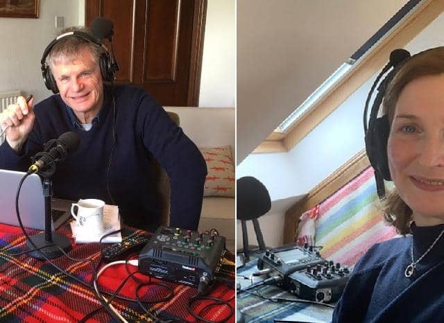 The BBC’s  Drivetime host John Beatty and Laura Maxwell on Good Morning Scotland adapt to working  from  home