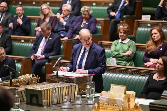 Post Office minister Kevin Hollinrake speaking during an urgent question on the Post Office Horizon scandal in the House of Commons. Picture: UK Parliament/Maria Unger/PA Wire