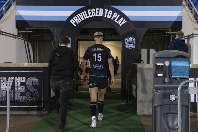 Adam Hastings leaves the field at Scotstoun after his final home game for Glasgow Warriors, against Leinster. Picture: Craig Williamson/SNS