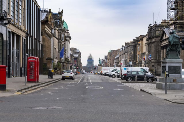 George Street in Edinburgh was all but devoid of activity. (Photo by Mark Scates / SNS Group)