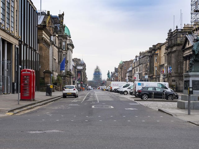 George Street in Edinburgh was all but devoid of activity. (Photo by Mark Scates / SNS Group)