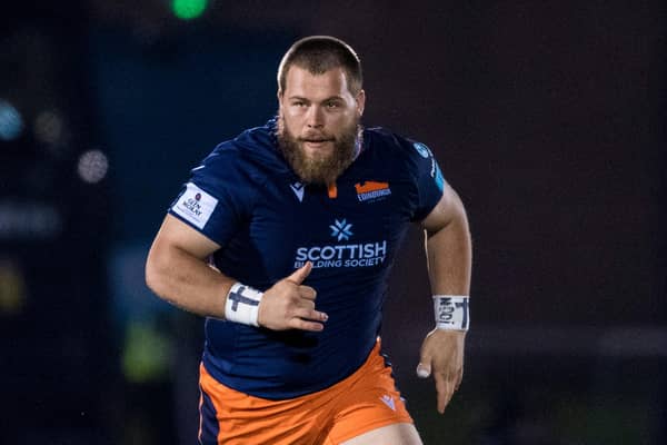 Boan Venter in action for Edinburgh during the 1872 Cup defeat to Glasgow Warriors at Scotstoun Stadium on March 18.  (Photo by Ross Parker / SNS Group)
