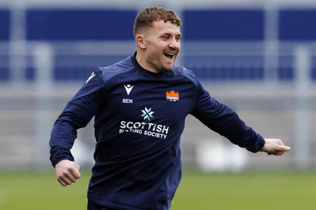 Ben Vellacott during an Edinburgh rugby training session at Hive Stadium, on January 09, 2024, in Edinburgh, Scotland. (Photo by Mark Scates / SNS Group)