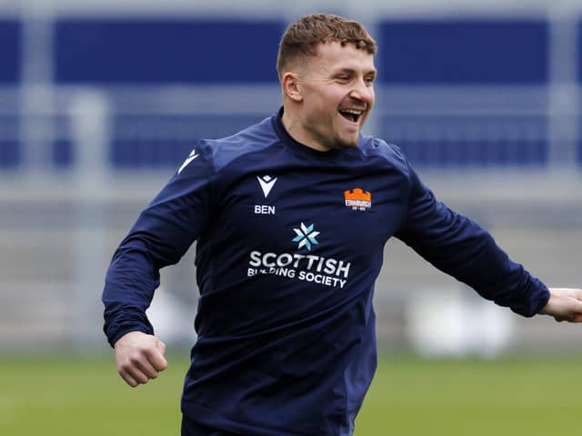 Ben Vellacott during an Edinburgh rugby training session at Hive Stadium, on January 09, 2024, in Edinburgh, Scotland.  (Photo by Mark Scates / SNS Group)