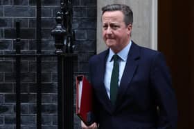 Foreign secretary David Cameron leaves from 10 Downing Street in central London. Picture: Daniel Leal/AFP via Getty Images