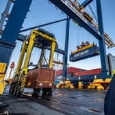 The arrival of the Vanquish into the Port of Grangemouth launched a new short sea shipping call with Samskip for Scottish exporters and importers direct into mainland Europe. Picture: Peter Devlin