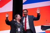 Scottish Labour leader Anas Sarwar and Scottish Labour deputy leader Dame Jackie Baillie during the Labour Party Conference in Liverpool.