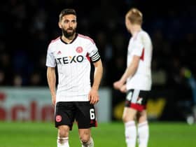 Graeme Shinnie will now miss Aberdeen's next four matches.  (Photo by Mark Scates / SNS Group)