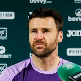 Hibs goalkeeper David Marshall addresses the media ahead of the derby against Hearts. (Photo by Mark Scates / SNS Group)