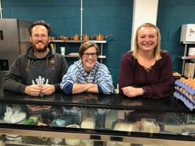 Grain and Sustain have officially opened in Kirkcaldy, from left to right, Will and Louise Humpington with Thom Curzon.