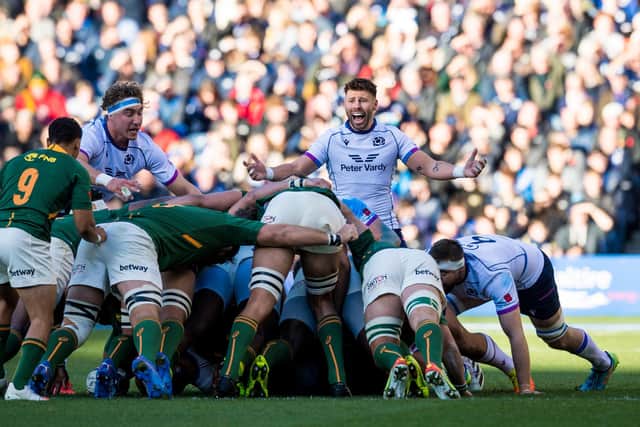 South Africa dominated the scrum in their 30-15 win at BT Murrayfield. (Photo by Ross Parker / SNS Group)