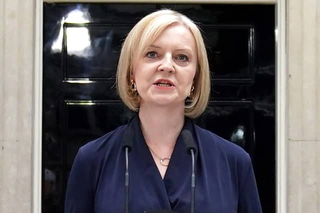 Liz Truss makes a speech outside 10 Downing Street, London, after becoming PM