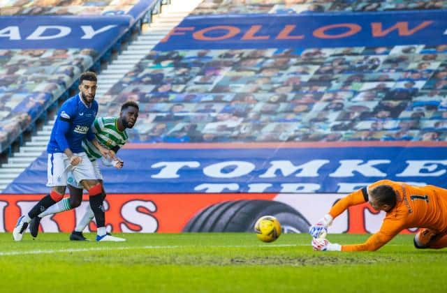 Allan McGregor, pictured making a save from Odsonne Edouard, was hailed as 'world class' by Rangers manager Steven Gerrard. (Photo by Craig Williamson / SNS Group)