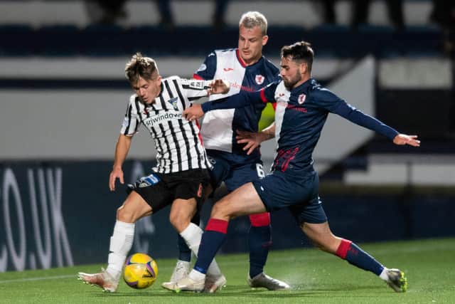 Dunfermline Athletic and Raith Rovers do battle at East End Park on Wednesday night.