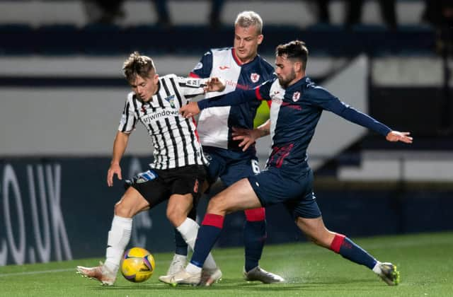 Dunfermline Athletic and Raith Rovers do battle at East End Park on Wednesday night.