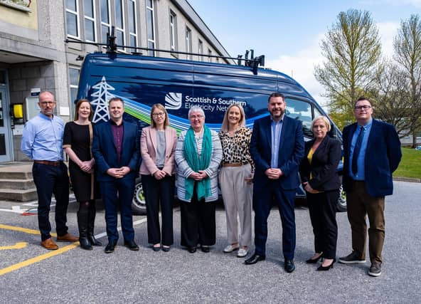 From left: Barry Skinner, Aberdeen City Council; Jacqui McKenzie, Aberdeen City Council; Mark MacDonald, SSEN; Mary Beattiue, Aberdeenshire Council; Susan Donald, Aberdeenshire Council; Vicky Morris, Aberdeenshire Council; Graeme Keddie, Director of Corporate Affairs, SSEN; Shona Horn, SSEN and Ross Ferguson, Moray Council. (Photo: ©Stuart Nicol Photography)