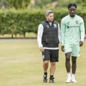 Hibs boss Lee Johnson wants Elie Youan to remain at the club long-term. (Photo by Euan Cherry / SNS Group)