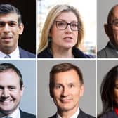 The original eight candidates in the Conservative Party leadership race, (top row left to right), Rishi Sunak, Penny Mordaunt, Nadhim Zahawi, and Liz Truss, (bottom row left to right) Tom Tugendhat, Jeremy Hunt, Suella Braverman and Kemi Badenoch.