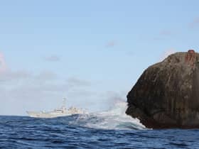 Rockall sits 200 miles west of the Outer Hebrides and is where adventurer Cam Cameron plans to spend the next 60 days. PIC: Óglaigh na hÉireann/CC.