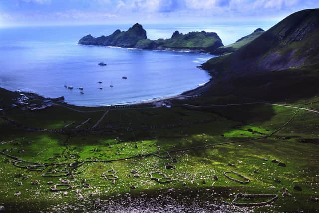 St Kilda, made up of the islands of Hirta, Dun, Soay and Boreray, is located 40 miles from South Uist – the nearest land