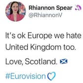 A screenshot of the tweet posted by SNP councillor Rhiannon Spear.