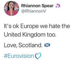 A screenshot of the tweet posted by SNP councillor Rhiannon Spear.