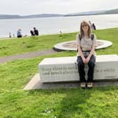 Janet Christie in Helensburgh, after completing The John Muir Way, a 134-mile walking route across Scotland. Pic: Kate Dixon