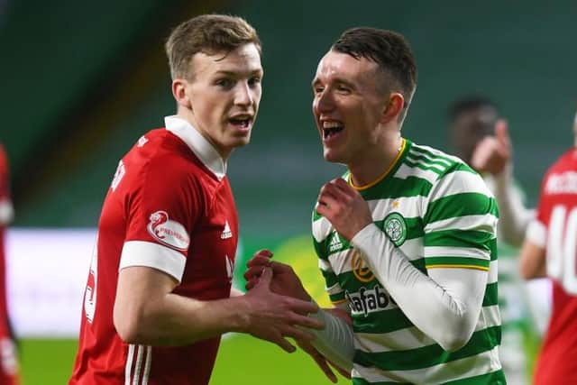 Aberdeen's Lewis Ferguson and Celtic's David Turnbull are both on the short list for the SFWA Young Player of the Year award. (Photo by Craig Foy / SNS Group)