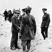 Indian soldiers talk to the then Secretary of State for War, David Lloyd George, near the front during the Battle of the Somme in 1916 (Picture: PA)