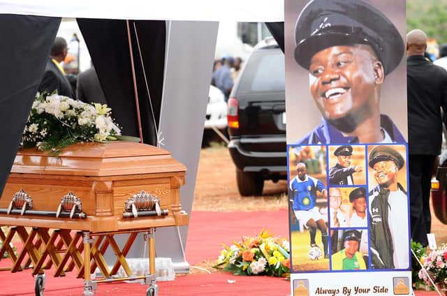 South African football was united in grief at the funeral of Thomas Madigage who died at the age of 41 in October 2012 (Photo by Lefty Shivambu/Gallo Images/Getty Images)