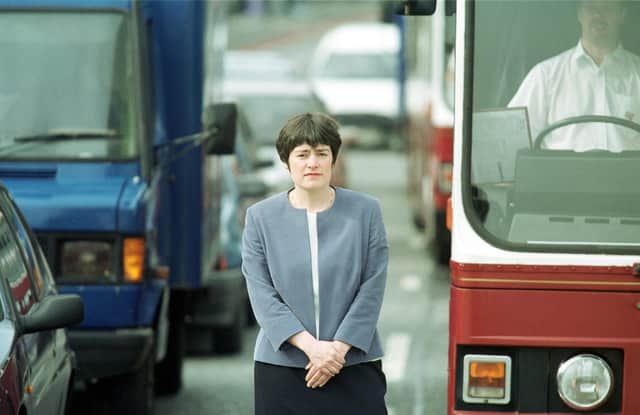 Sarah Boyack pictured in Edinburgh while she was Scottish transport minister launching a paper on a new Transport Bill.