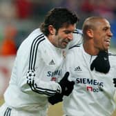 Lui Figo and Roberto Carlos will be team-mates again at Ibrox next year (Photo by PIERRE-PHILIPPE MARCOU/AFP via Getty Images)