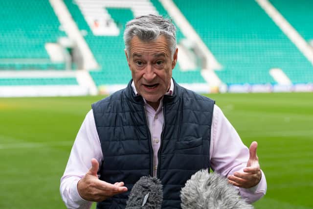 Hibs owner Ron Gordon claims that almost halving the number of professional clubs in Scotland will benefit the game (Photo by Mark Scates / SNS Group)
