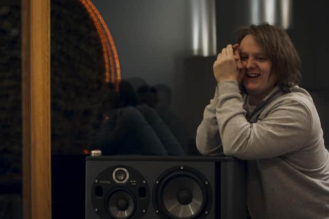 Lewis Capaldi recording his new album, from his Netflix documentary, How I'm Feeling Now. Pic: Netflix