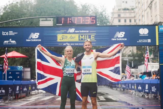 Jemma Reekie and Josh Kerr made it a Scottish double in New York. Pic: Da Ping Luo for NYRR.