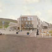 An artist's impression of the bottom of the Canongate closed to through traffic.