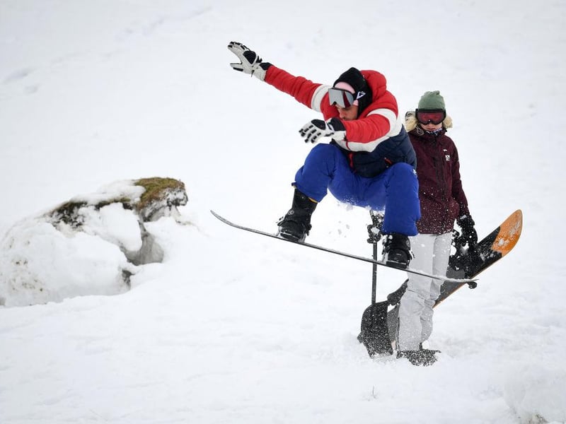 If you don’t have skis, you can follow in the steps of these snowboarders in Glenshee, Scotland.