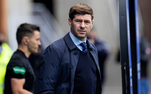 Rangers manager Steven Gerrard looks on during the final Old Firm game of the season at Ibrox. (Photo by Craig Williamson / SNS Group)