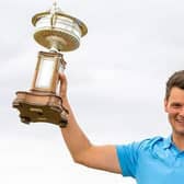 Craigielaw's Angus Carrick pictured after winning last year's Scottish Amateur Championship at Murcar Links. Picture: Scottish Golf