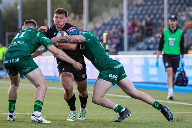 Glasgow Warriors' Tom Jordan in action during the friendly defeat to Connacht at Scotstoun Stadium on Saturday. (Photo by Calum Chittleburgh / SNS Group)