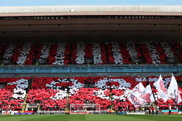 Aberdeen fans show off a display to commemorate the Gothenburg Greats.