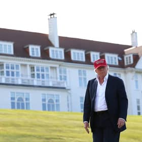 Accounts with Companies House show that Donald Trump's golf and leisure businesses in Scotland claimed over £3m in UK government furlough  (Photo by Jan Kruger/Getty Images).