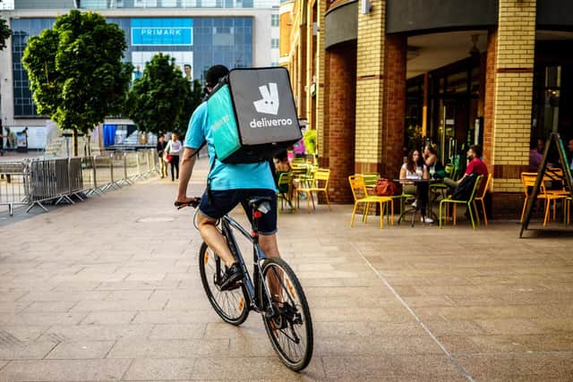Riding on pavements, the wrong way on one-way streets and through red lights are the main laws broken by the Edinburgh Deliveroo rider