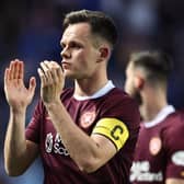 Lawrence Shankland struck against Rosenborg to give Hearts a lifeline in their UEFA Conference League qualifier.  (Photo by Ross MacDonald / SNS Group)